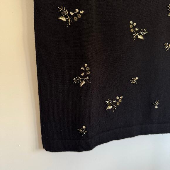 Jones New York Vintage Womens Pure Merino Wool Beaded Sweater Size SP Petite - Picture 4 of 11